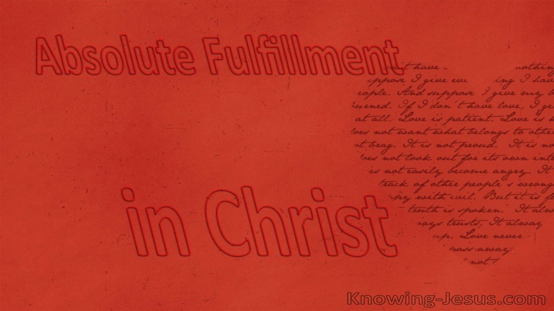 Absolute Fulfilment (devotional)12-18 (red)